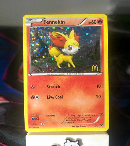 Pokemon TCG Fennekin 3/12 McDonald's 2014 Promo Holo McDonald's Stamped