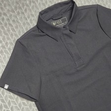 FIGS Technical Nala Women Black Short Sleeve Polo Scrub Top XS Embroidered