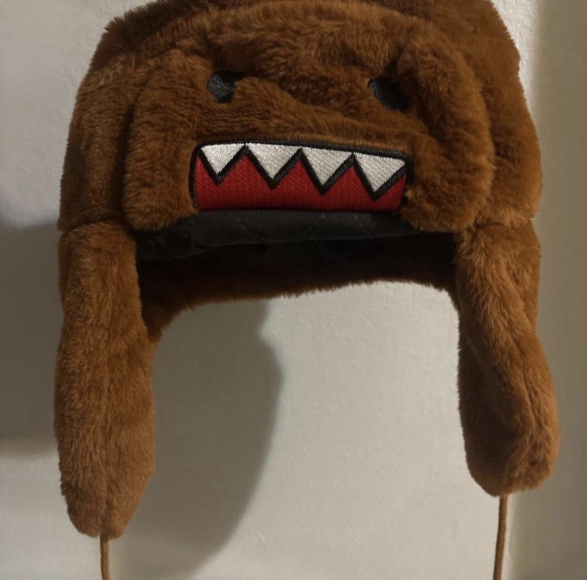 Domo Kun Furry Trapper Hat | Plush Winter Cap | Cosplay Streetwear