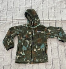 Patagonia Synchilla Fleece Hooded Zip Up Jacket Olive Green Sz 4T