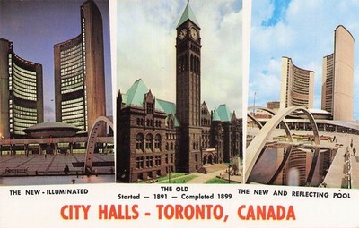 Postcard, City Halls, Old and New, Toronto, Canada