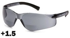 Pyramex Ztek Smoke Lens Safety Glasses Bifocal Reader 1.5