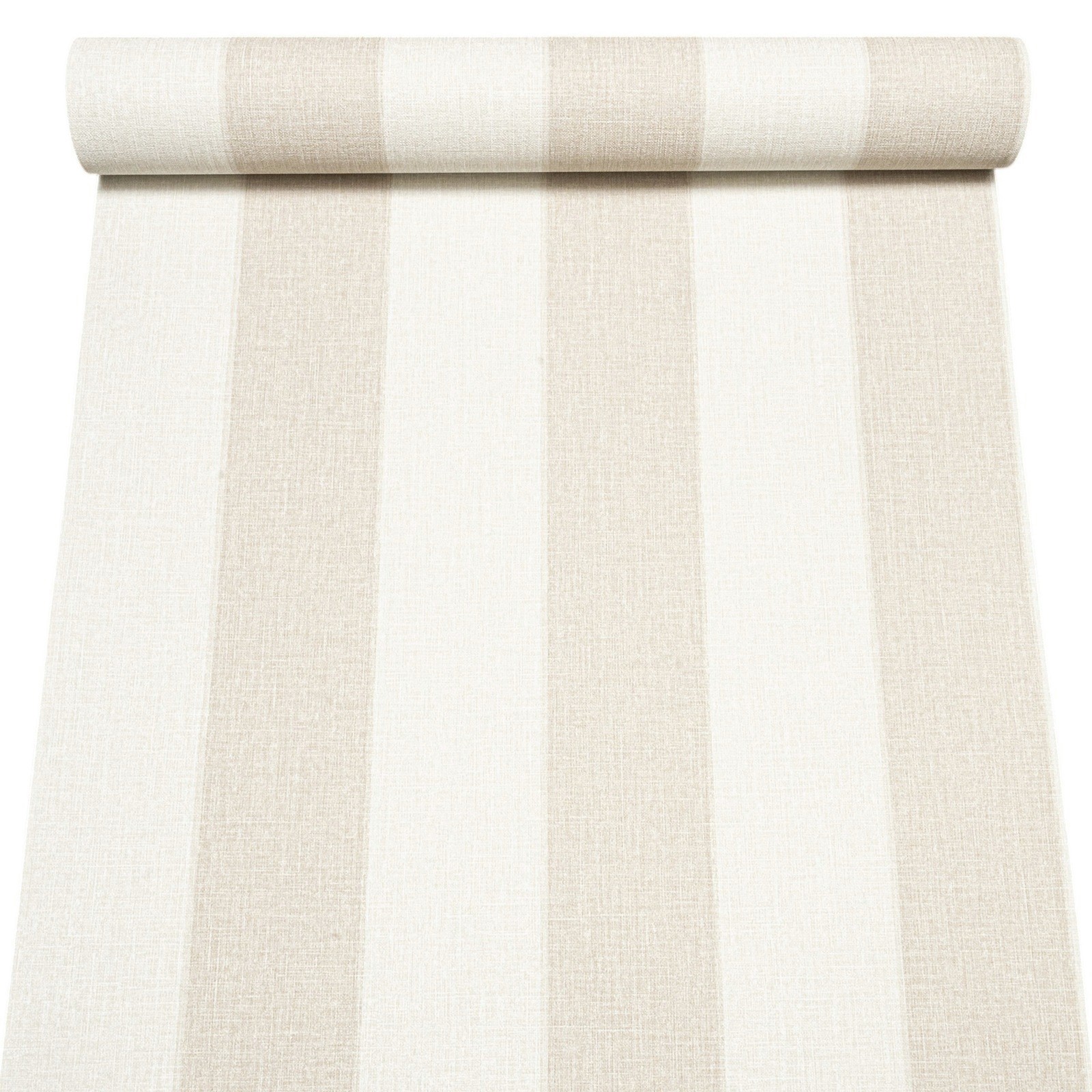 Beige Stripe Wallpaper Off White Linen Textured Effect Slightly Imperfect Vinyl