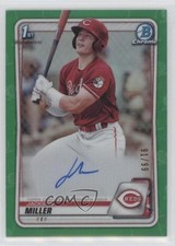 2020 Bowman Draft Chrome Picks Green Refractor 91/99 Jackson Miller Auto 1p5