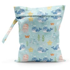 Waterproof Watercolor Ocean Wet Dry Bag for Swimsuits, Diapers Travel.