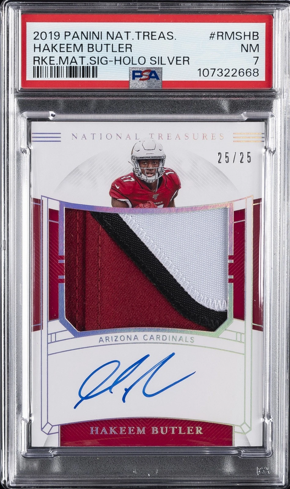 Hakeem Butler Panini National Treasures Rookie Material Signatures #RMSHB Holo Silver