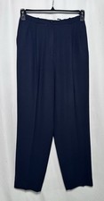 Liz Claiborne Classics Vintage Woman Dress Pants Trousers 8P High Waist Navy 90  