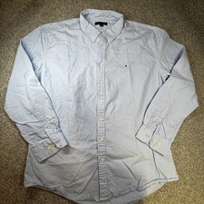 Tommy Hilfiger Men's Light Blue long sleeve button down shirt sz XXL 100 cotton