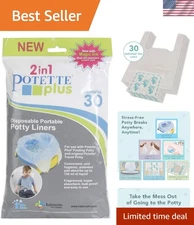 30 Pack Potette Plus Disposable Travel Potty Liners - Leakproof and Fragranced