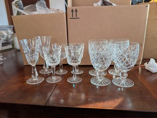 10 Pc Vintage Waterford Crystal Lot - Colleen, Lismore, Alana (SEE DESCRIPTION)
