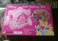 DISNEY HAUCK PRINCESS Doll Fantasy Bed Metal Frame Canopy, Mattress & Pillow NOB