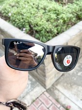 New Ray Ban Justin Polarized RB4165 4165 Black Chrome Lens Size 54/16