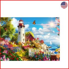 Eco-Friendly 500 Piece Lighthouse Puzzle with Gorgeous Floral Design for Adults