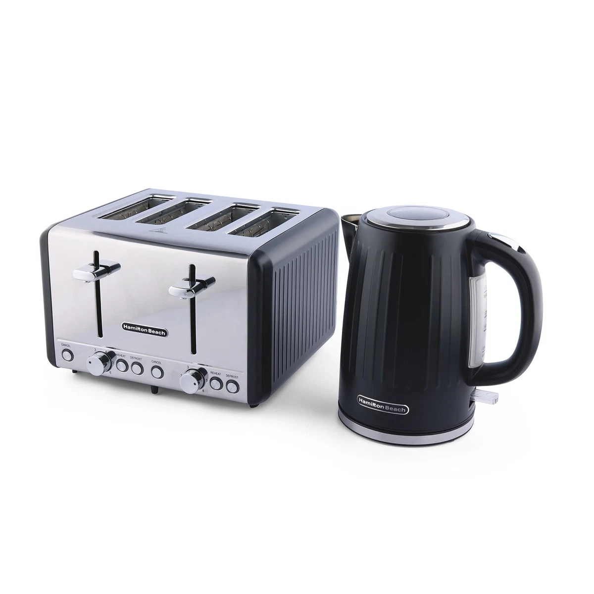 Hamilton Beach, Essentials Kettle & Toaster Set, Black, HBESSB