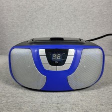 Sylvania Model: SRCD1025 Blue Mini Boombox CD Player-Radio- Cord-Tested, Works