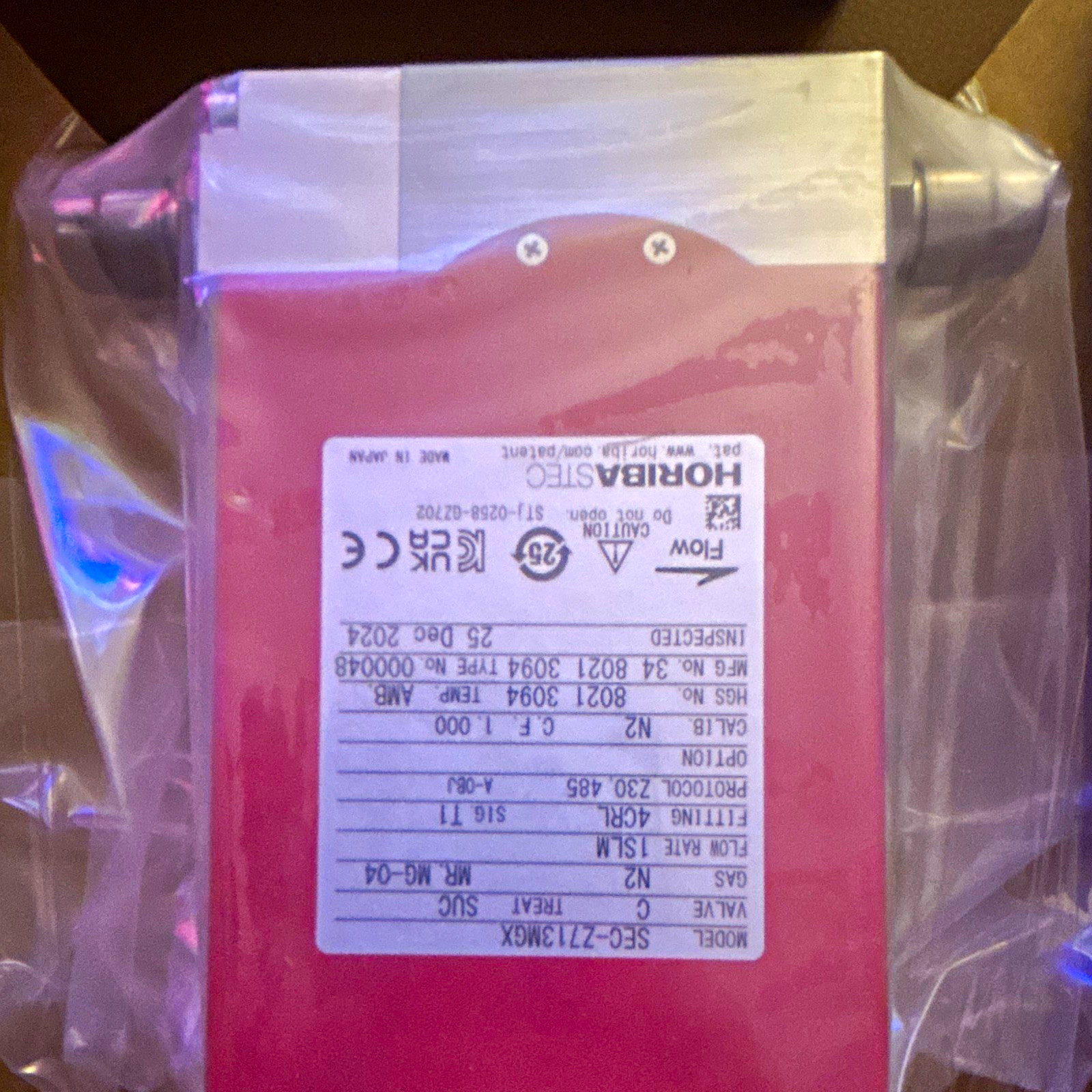 HORIBA STEC SEC-Z713MGX Mass Flow Controller MFC for N2 Nitrogen 1 SLM A-08