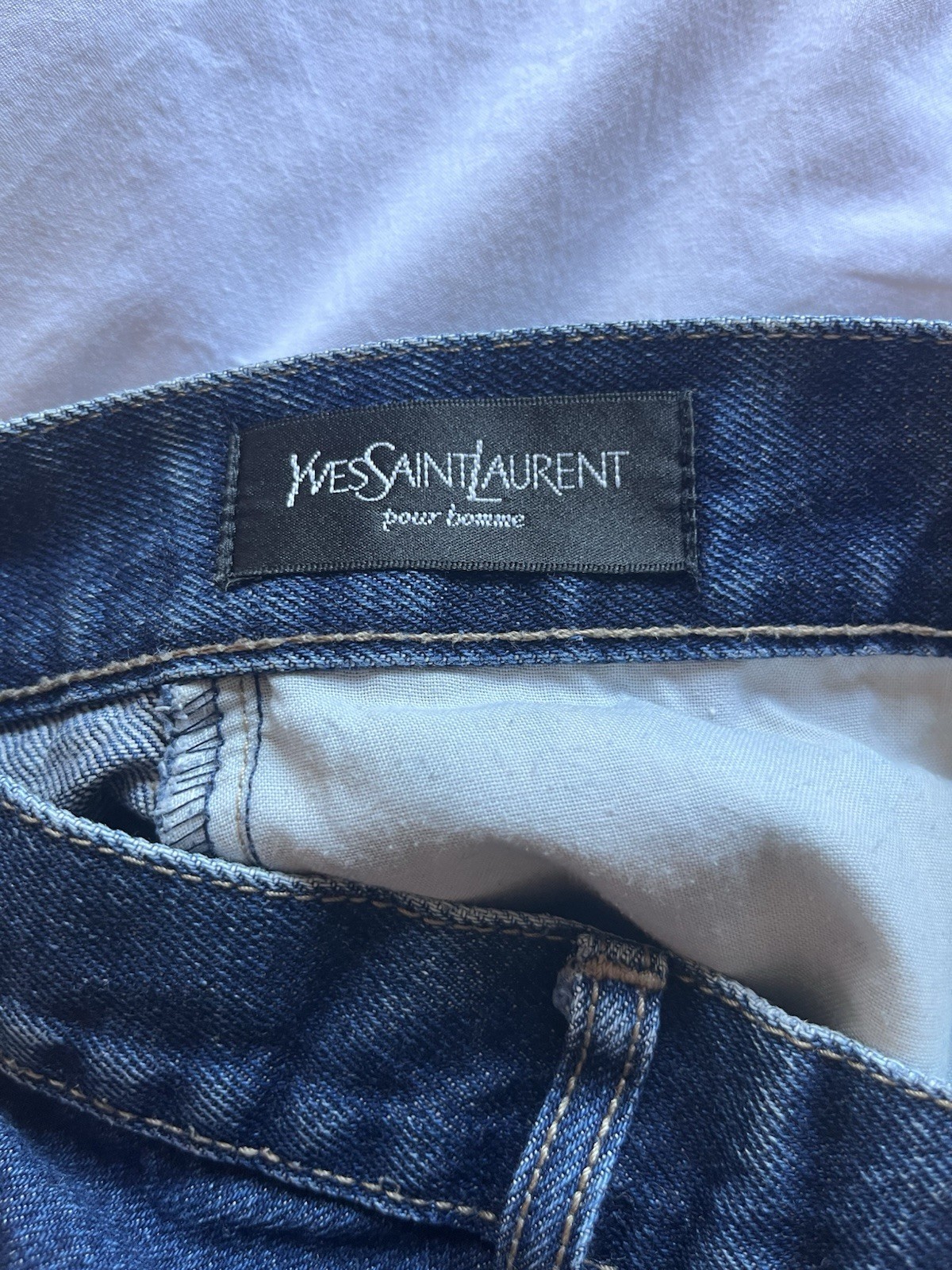 Jeans uomo Yves Saint Laurent anni 90 vintage blu navy W30 L32
