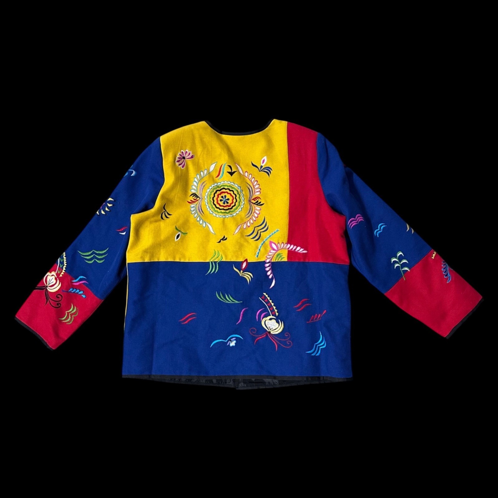 Embroidered Patchwork Jacket Medium Indigo Moon R… - image 3