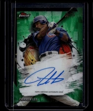 2024 Topps Finest Baseball Derrek Lee #FA-DL Auto Green Refractor /75