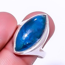 Neon Blue Apatite - Bahia Mines 925 Sterling Silver Ring s.9 R7633-2 A365