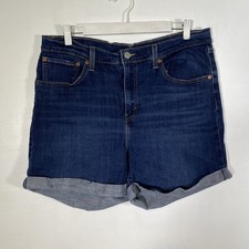 Levi's Womens Rolled Hot Pants Stretch Shorts Size 32 Very Good JP245