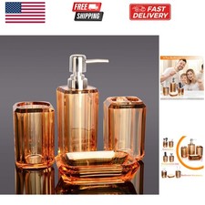 Bathroom Accessories Set,4 Pcs Acrylic Bathroom Accessory Set Complete w/Lot...