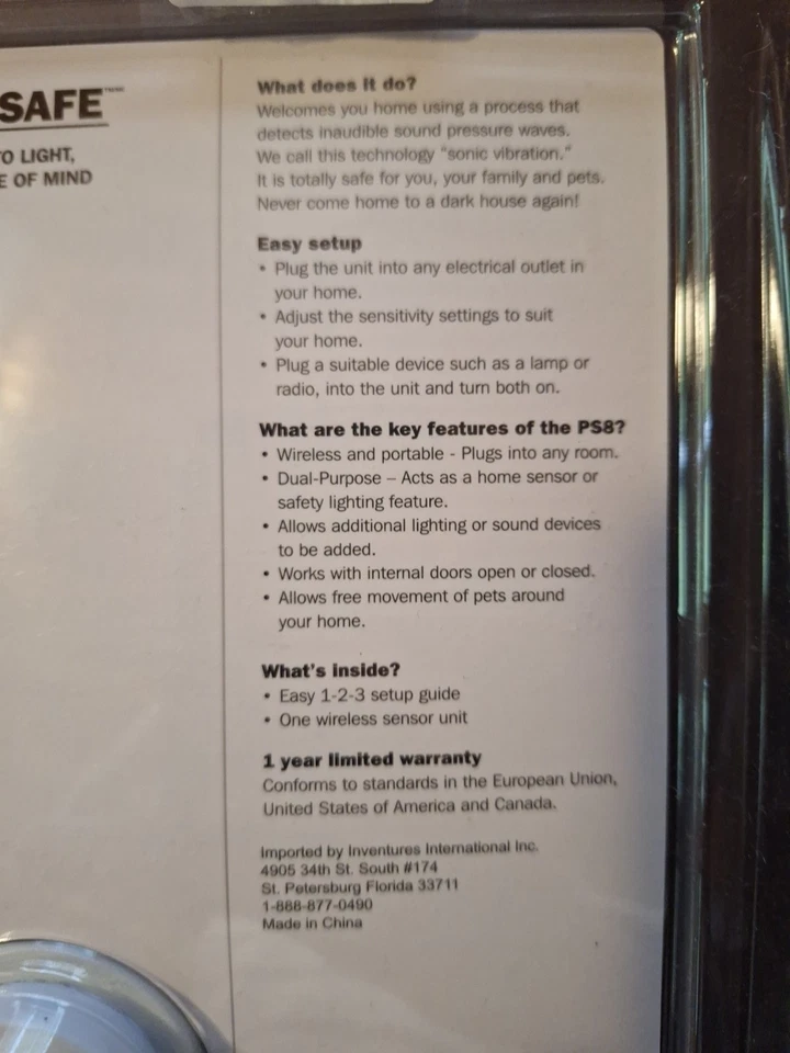 Plug & Safe Motion Sensor Detector Wireless Home Theft Security System - Image 2 of 3