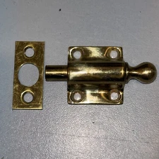 Vintage NOS Spring Loaded Solid Brass Cabinet Door Catch Latch