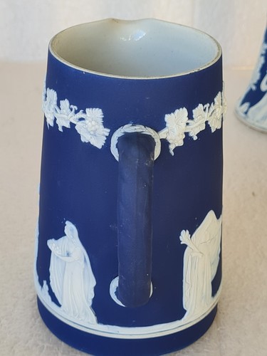 Antique Adams Tunstall Jasperware with Sterling Silver Rims -Porcelain Vases Jug - Picture 14 of 24