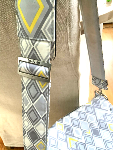 Ju-Ju-Be Silver Ice Unisex Diamond Pattern Large Diaper Messenger Bag Storage - Picture 11 of 15