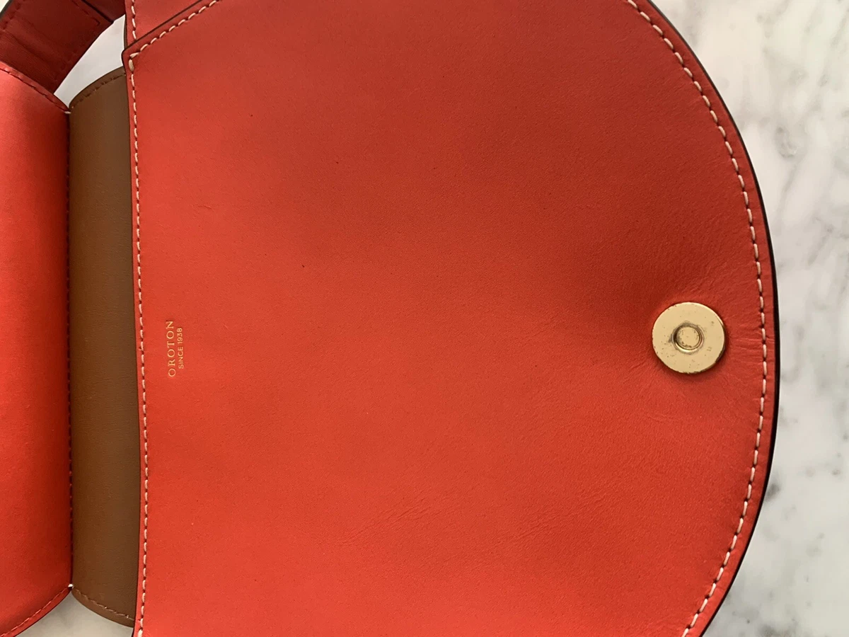 Red Leather Oroton Hand Bag