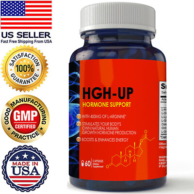 HGH-Up Energy Booster Supplements Muscle Growth Natural Hormone Support 60 Caps