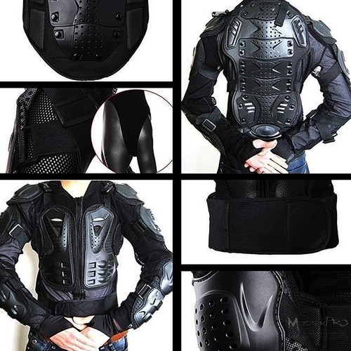 Black Racing Body Armour Armor Full Sport Jacket Gear ATV Quad Dirt Pit Bike - Picture 11 of 11