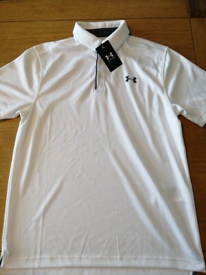 Under Armour Tech Poloshirt Weiß Größe M Neu mit Etikett