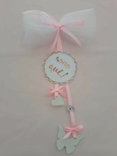 Fiocco Nascita Bimba Fatto a Mano in Tulle e Nastri