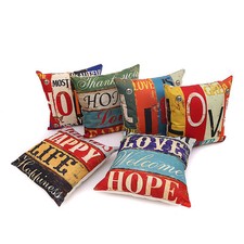 Kissenbezug Love Home Kissenhülle Vintage Dekokissen 45x45cm Reißverschluss