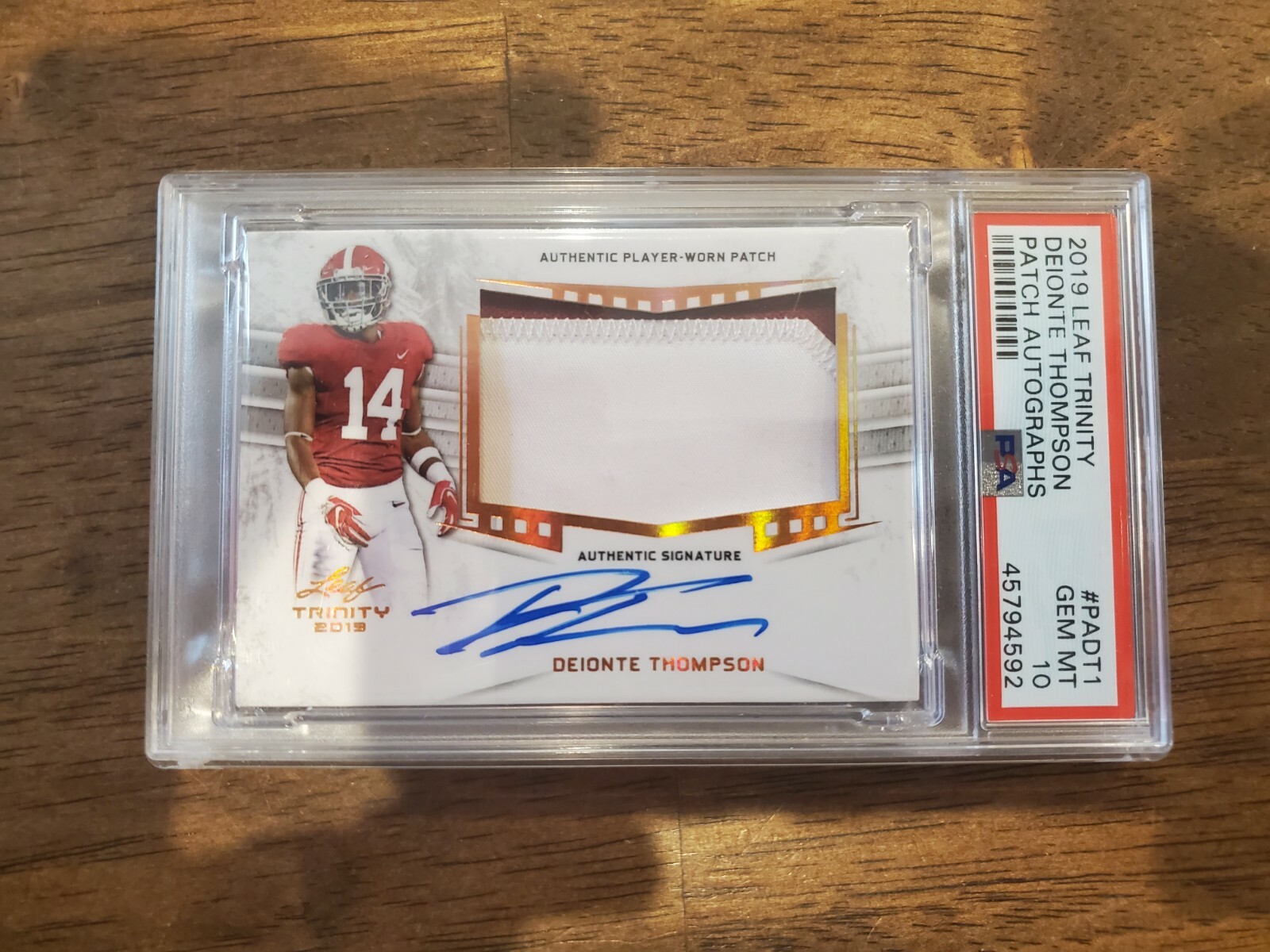 Deionte Thompson Leaf Trinity Patch Autographs #PADT1 Base