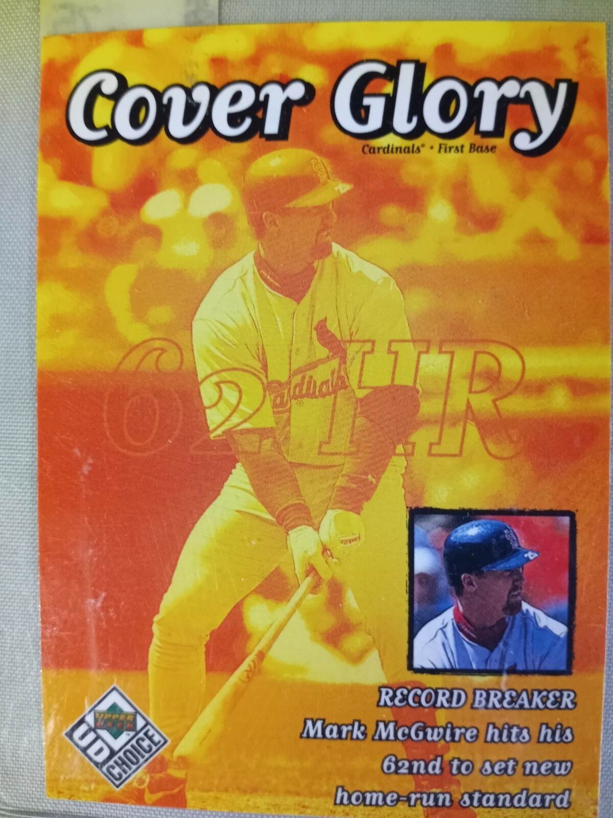 1999 Upper Deck UD Choice Cover Glory Mark McGwire St Louis Cardinals