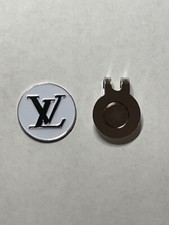  1 Rare LOUIS VUITTON 1" Coin Style Golf Marker W/BONUS Hat Clip - A Beauty 