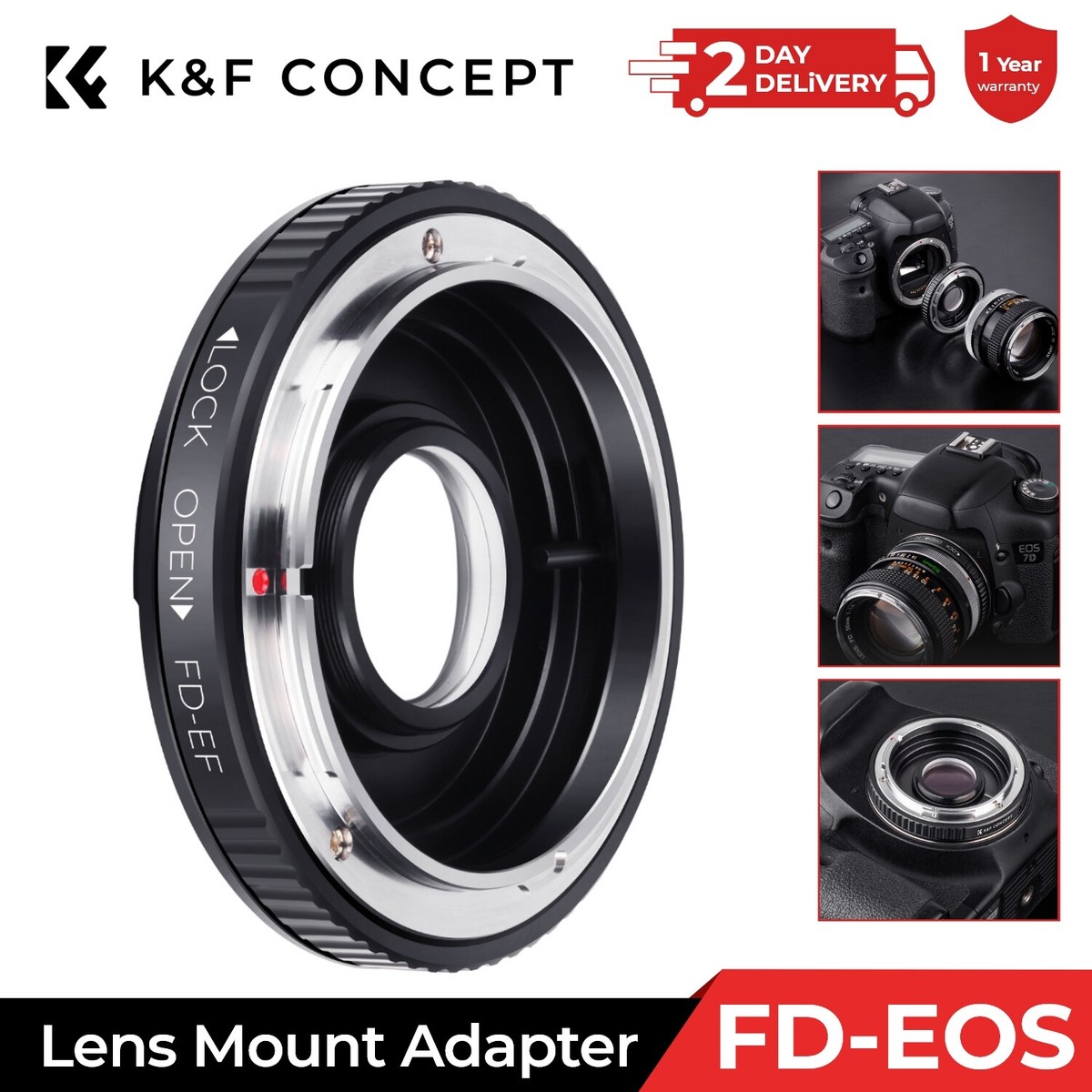 K&F Concept FD to EOS Adapter Lens Mount Adapter for Canon FD FL