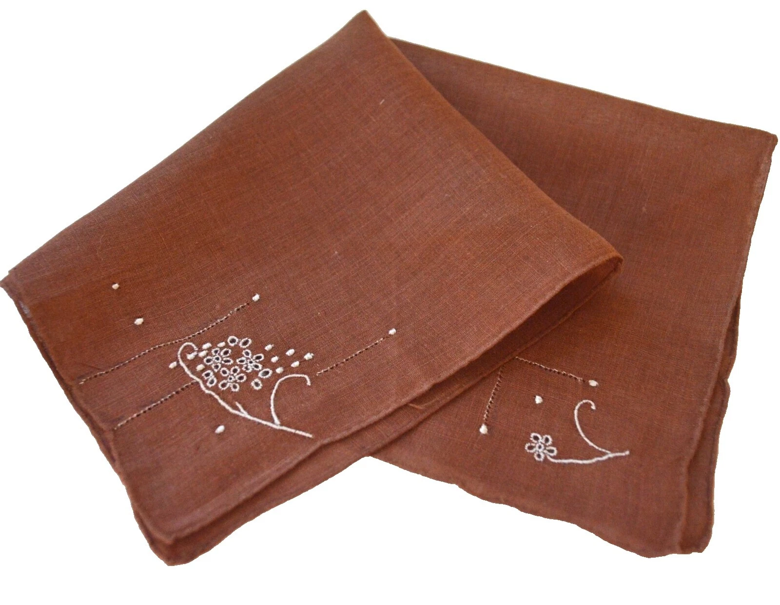 Brown Vintage Plain & Solid Handkerchiefs