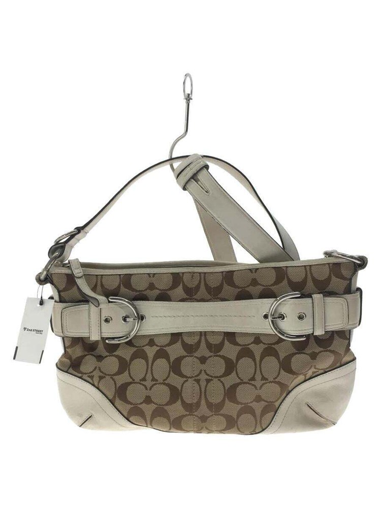 COACH Shoulder Bag Canvas BEG