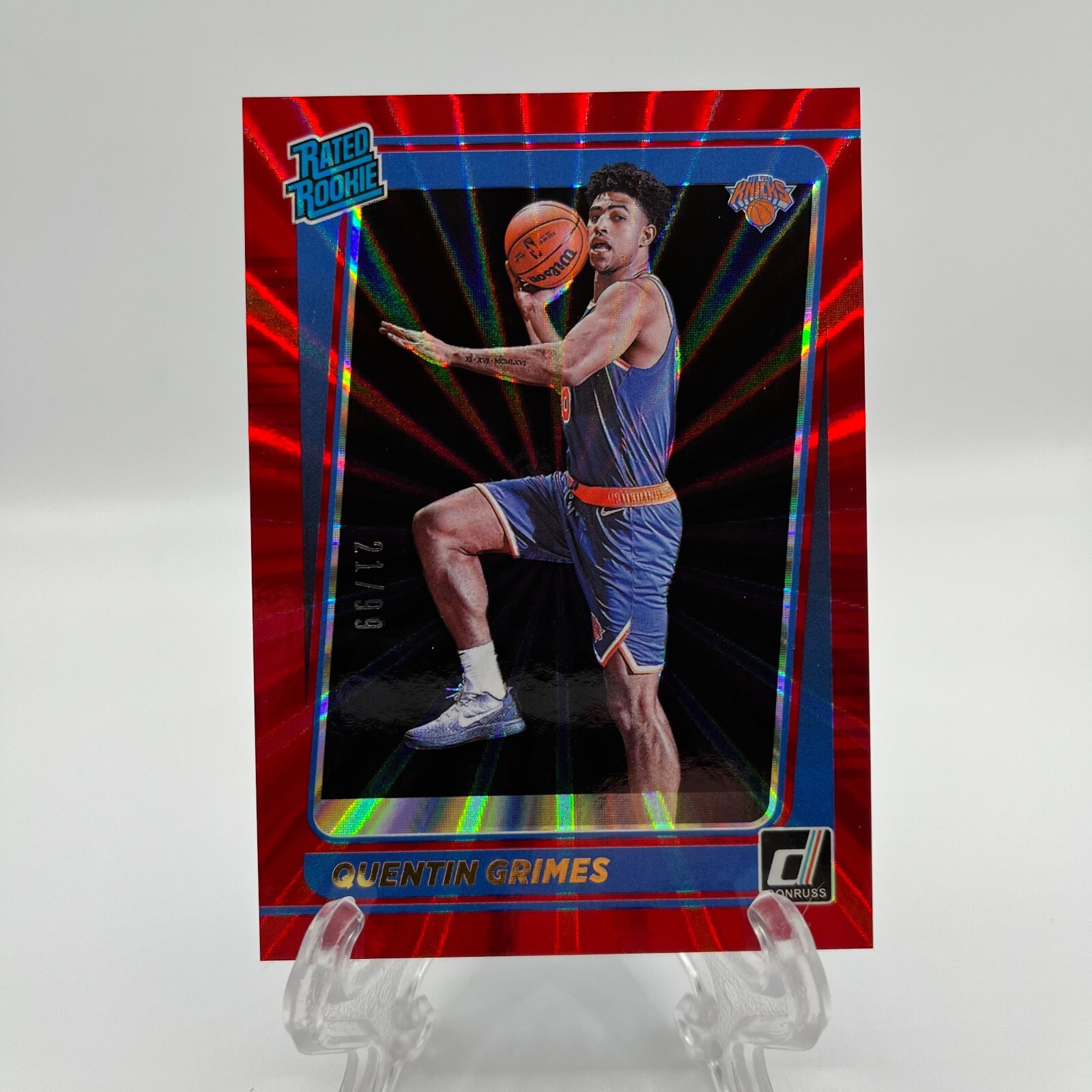 2021-22 Panini Donruss Rated Holo Red Laser /99 Quentin Grimes #216 Rookie RC