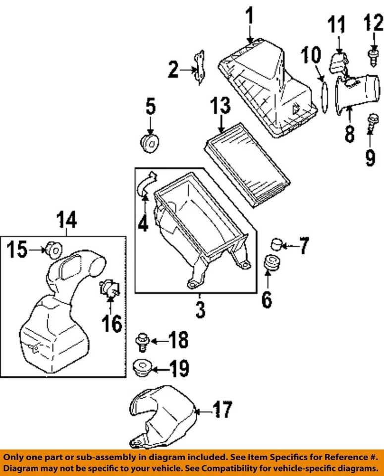 Conjunto de limpador de ar usado serve: 2007 Subaru Forester 2.5L sem turbo grau A - Imagem 3 de 4