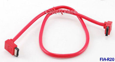 20'' Shielded Round SATA 90 Degree Data Cable, FIA-R20