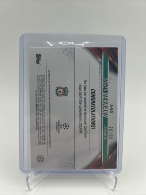STEVEN GERRARD AUTO SP!! 80/99 2024 Topps UEFA Club STEVEN GERRARD AUTO SP!! 80/99 2024 Topps UEFA Club