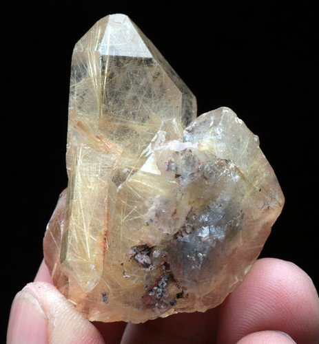 44,8 g Nuevo hallazgo NATURAL Transparente Oro RUTILADO CUARZO Cristal Racimo Muestra - Imagen 3 de 11