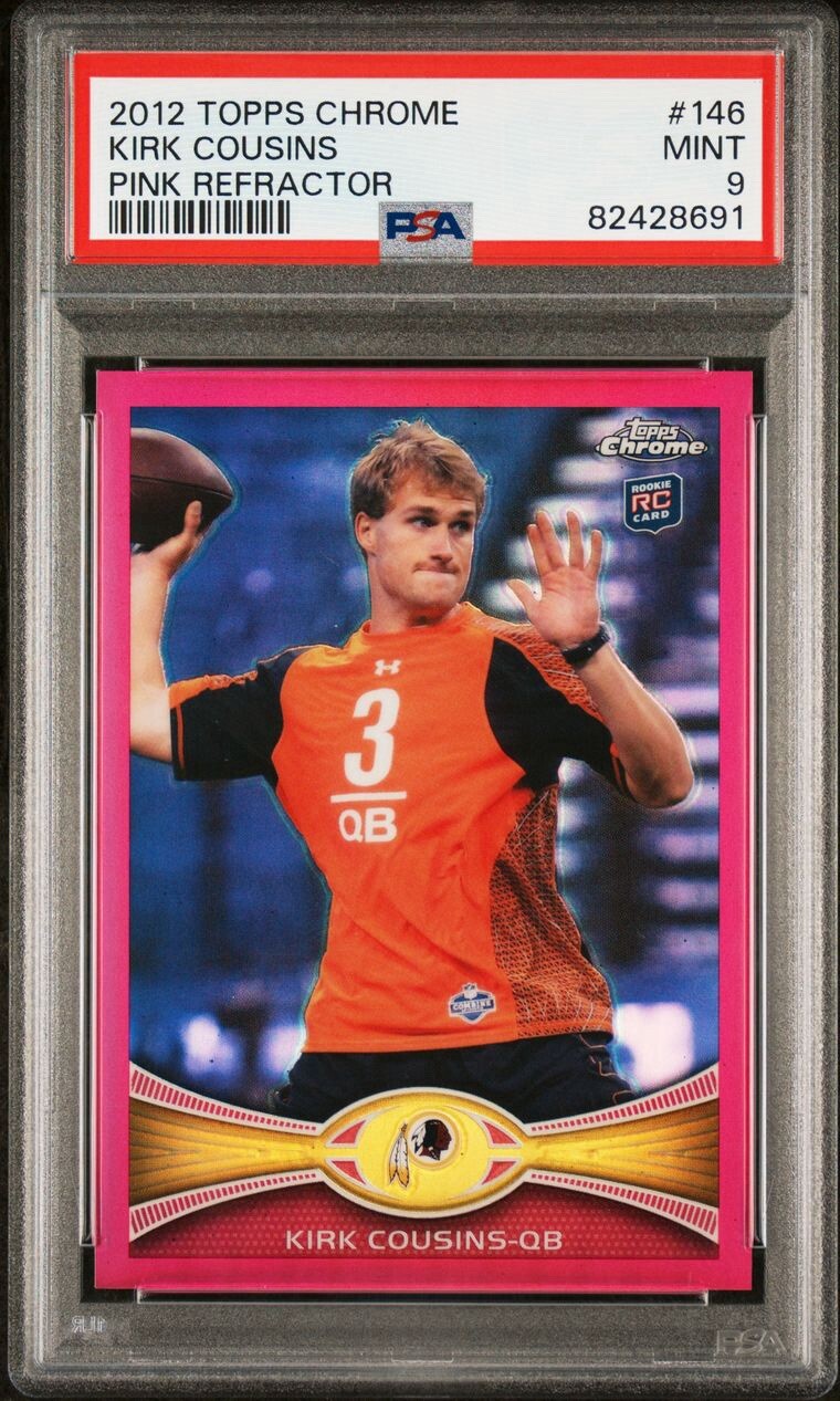 Kirk Cousins Topps Chrome 2012 Pink Refractor Rookie /399 PSA 9 POP 16