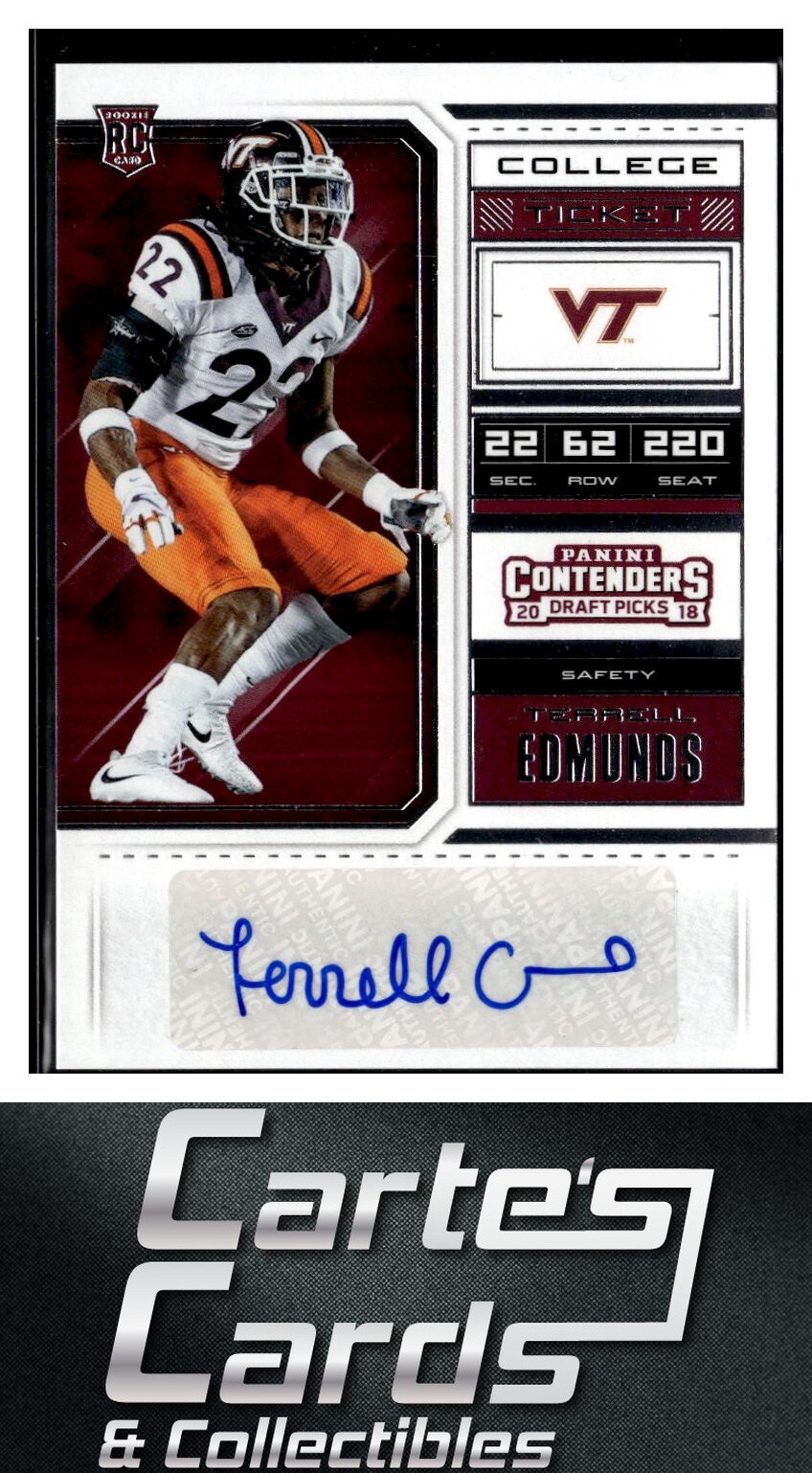 Terrell Edmunds Panini Contenders Draft Picks #250 Base