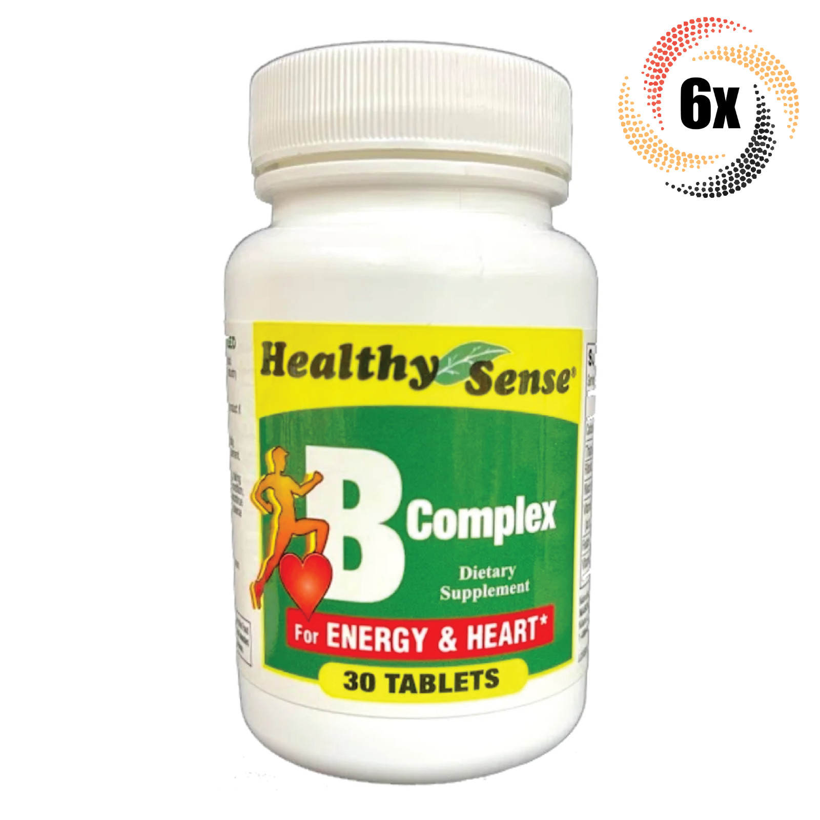 6 флаконов комплексных пищевых добавок Healthy Sense B в таблетках по 30 штук в каждом флаконе